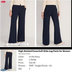 High-Waisted PowerSoft Wide-Leg Pants  Lg petite